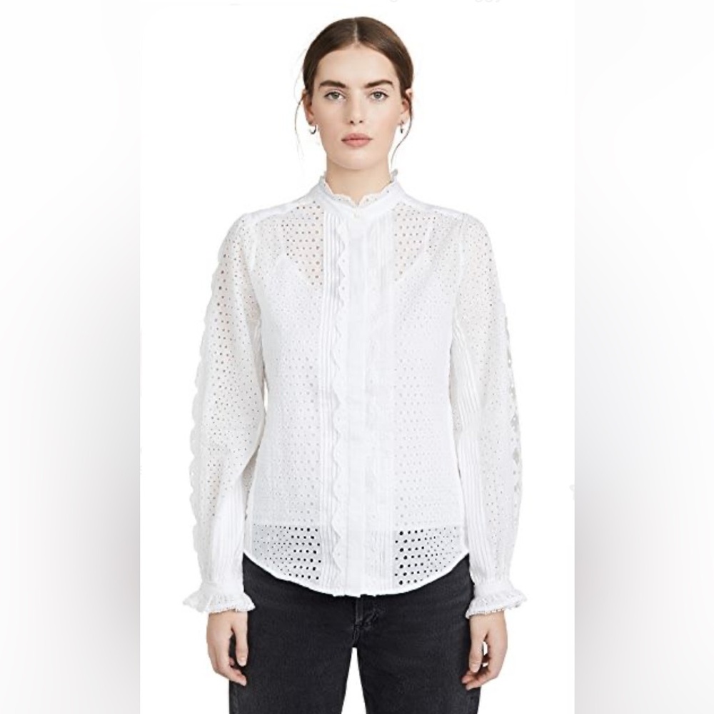 FRAME Denim Scallop Button Down Shirt